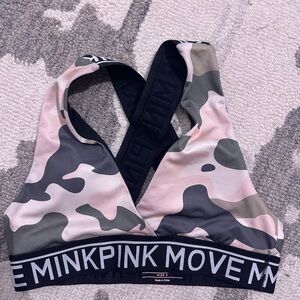 MINKPINK Camouflage Sports Bra - Pink and Black
